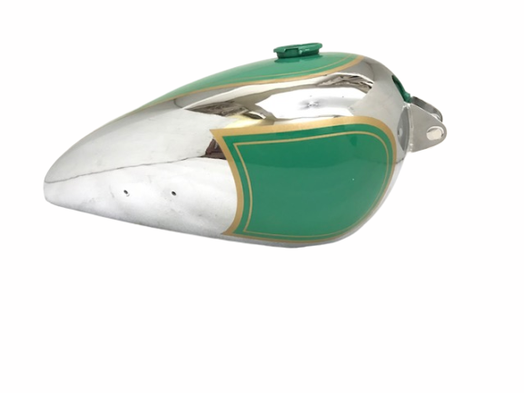 Gas Tank For Bsa B31 In Green Paint Chromed