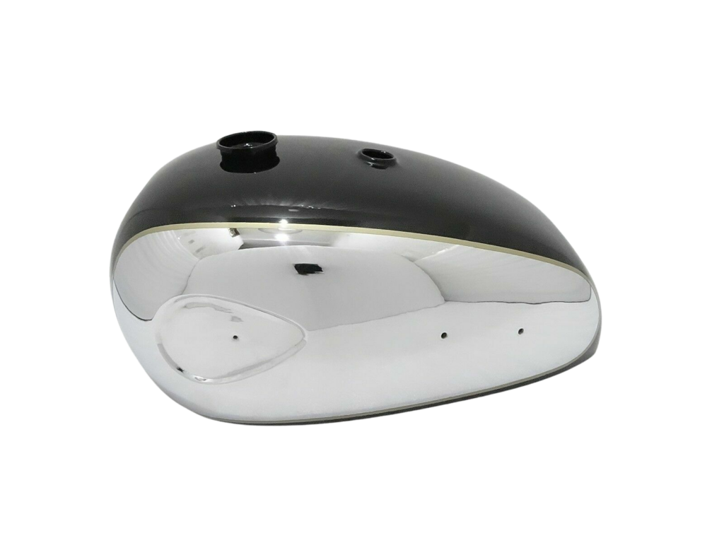 Gas Tank For Bsa A7 A10 Super Rocket In Black Paint Chrome