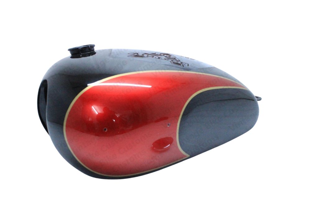 Gas Tank For Triumph T150 Trident In Cherry & Black Paint With Cap