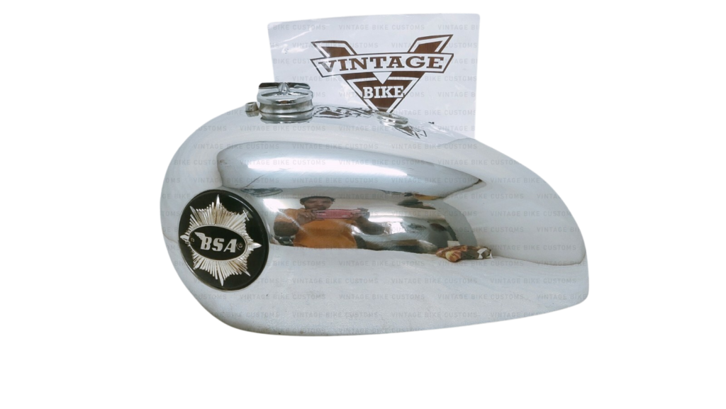 Gas Tank For Bsa Gold Star In Chrome Whit Badge and Cap, Tap & Breather Pipe