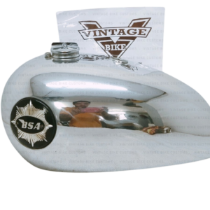 Gas Tank For Bsa Gold Star In Chrome Whit Badge and Cap, Tap & Breather Pipe