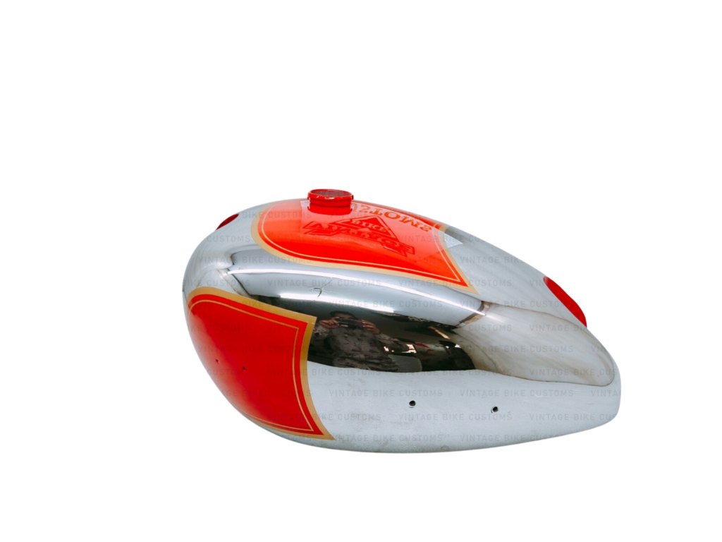Gas Tank For Matchless Amc Twin G9 G12 In Red Painted Chrome With Cap(Fuel Tank)