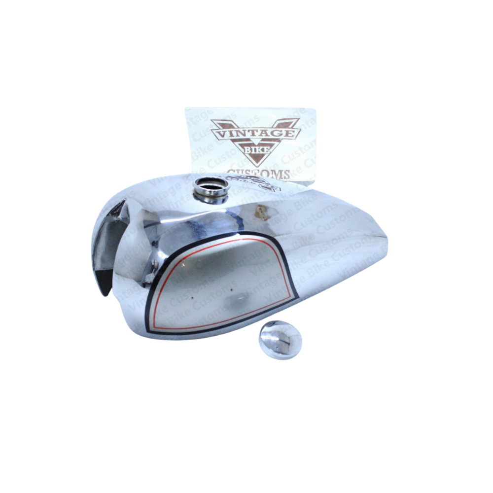 Gas Tank For Norton Dominator Model 88 99 Wideline In Chrome & Silver paint +Cap
