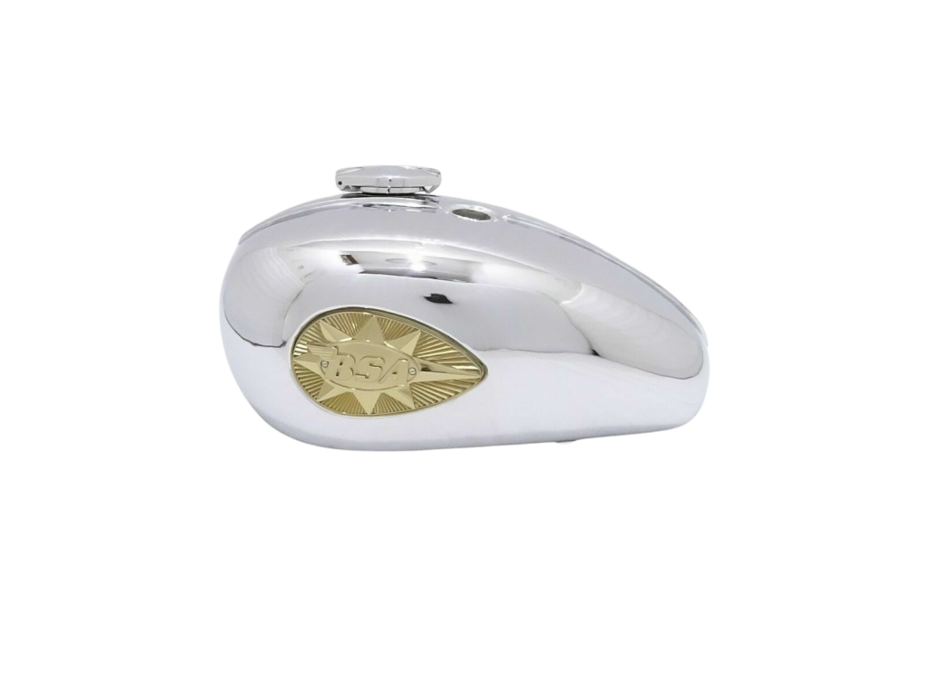 Gas Tank For Bsa A65 1968-69 2 Gallon Usa Spec In Chrome With Cap And Badges