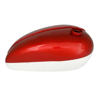 Gas Tank For Triumph T120 Tr6 1960 Duplex Frame in Cherry & White Paint